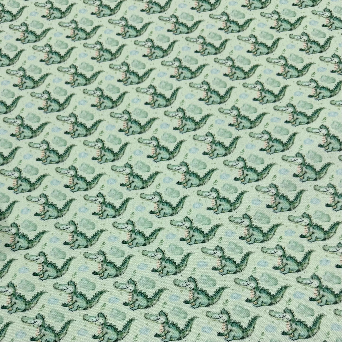 Watercolor Alligators 1 mil PUL Fabric - Made in the USA
