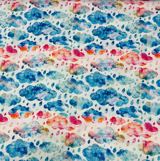 Rainbow Clouds 1 mil PUL Fabric - Made in the USA