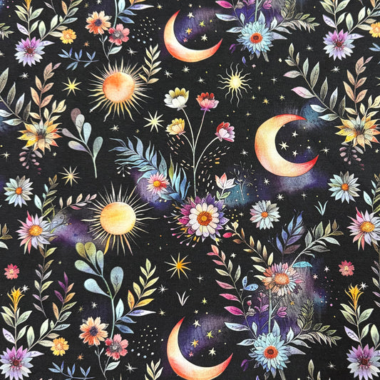 Evening Garden on Bamboo Stretch French Terry Fabric