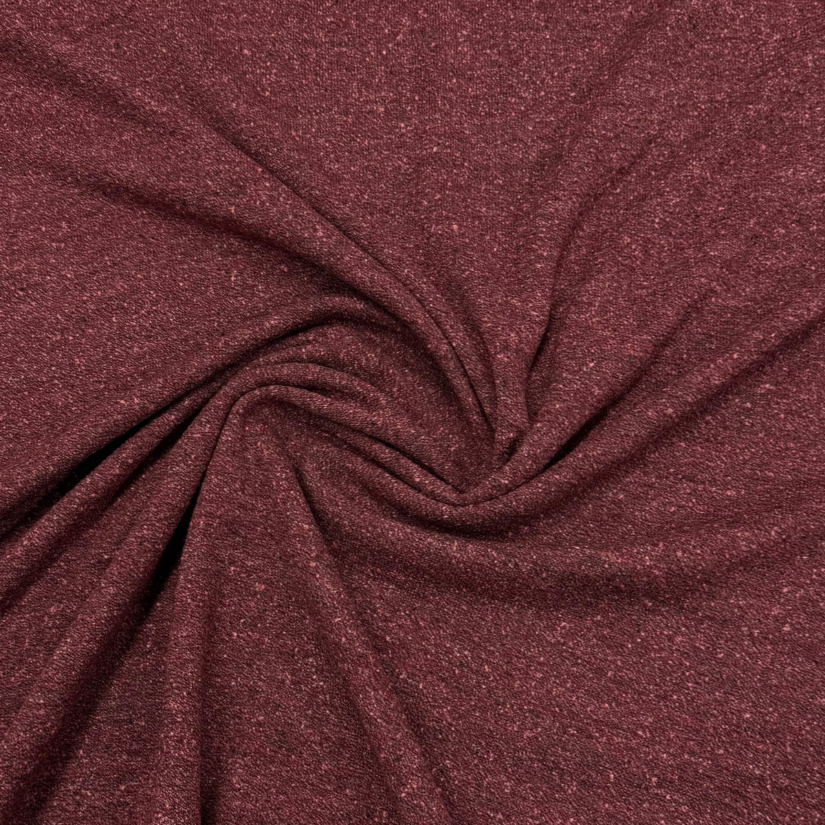 Heather Burgundy Merino Wool Silk Jersey Fabric