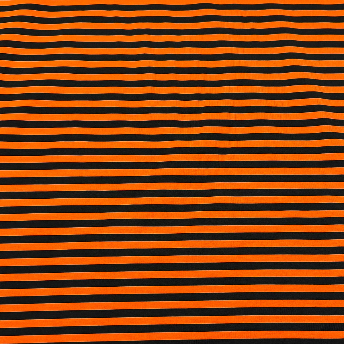 Black and Orange 1/4"  Stripes on Cotton/Spandex Jersey Fabric