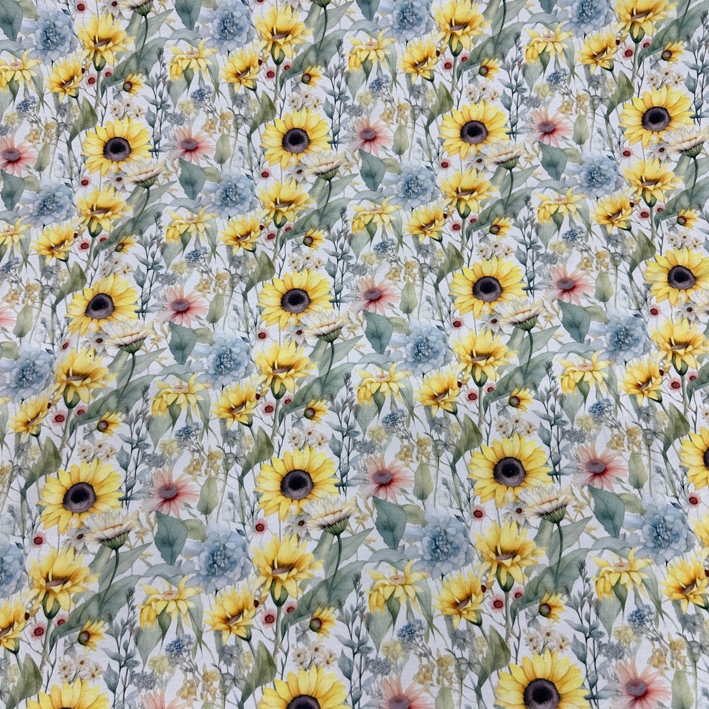 Watercolor Wildflowers on Bamboo/Spandex Jersey Fabric