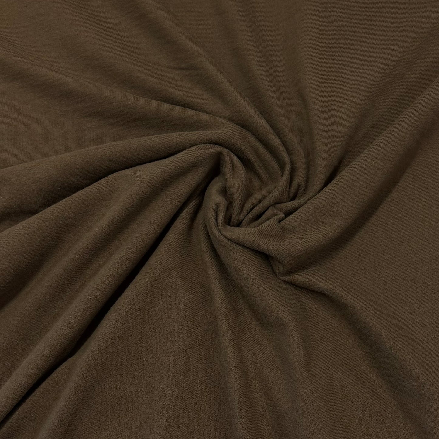 Coffee Medium Weight Organic Cotton French Terry Fabric - Grown in the USA