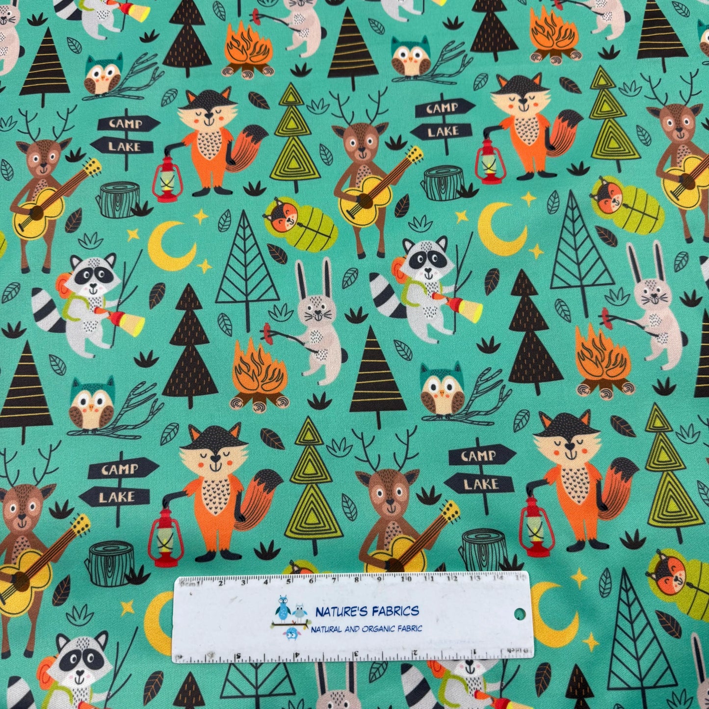 Campsite Animals on 1 mil PUL Fabric - Made in the USA