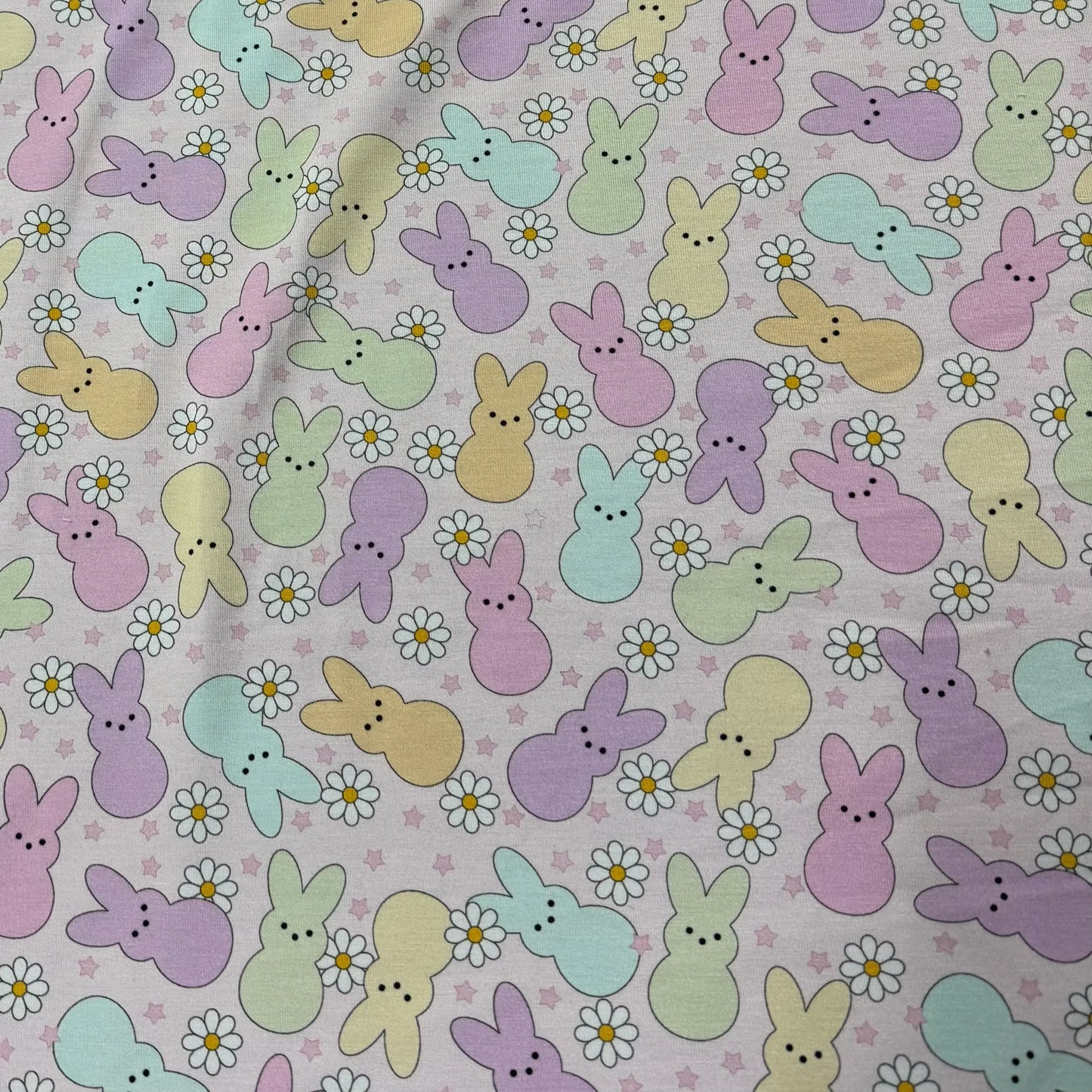 Easter Bunnies on Bamboo/Spandex Jersey Fabric