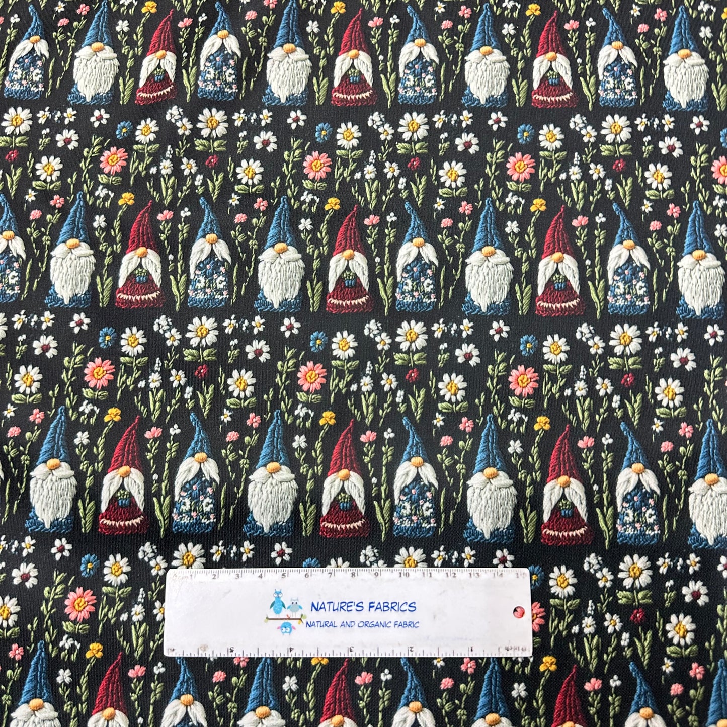 Embroidered Gnomes 1 mil PUL Fabric - Made in the USA