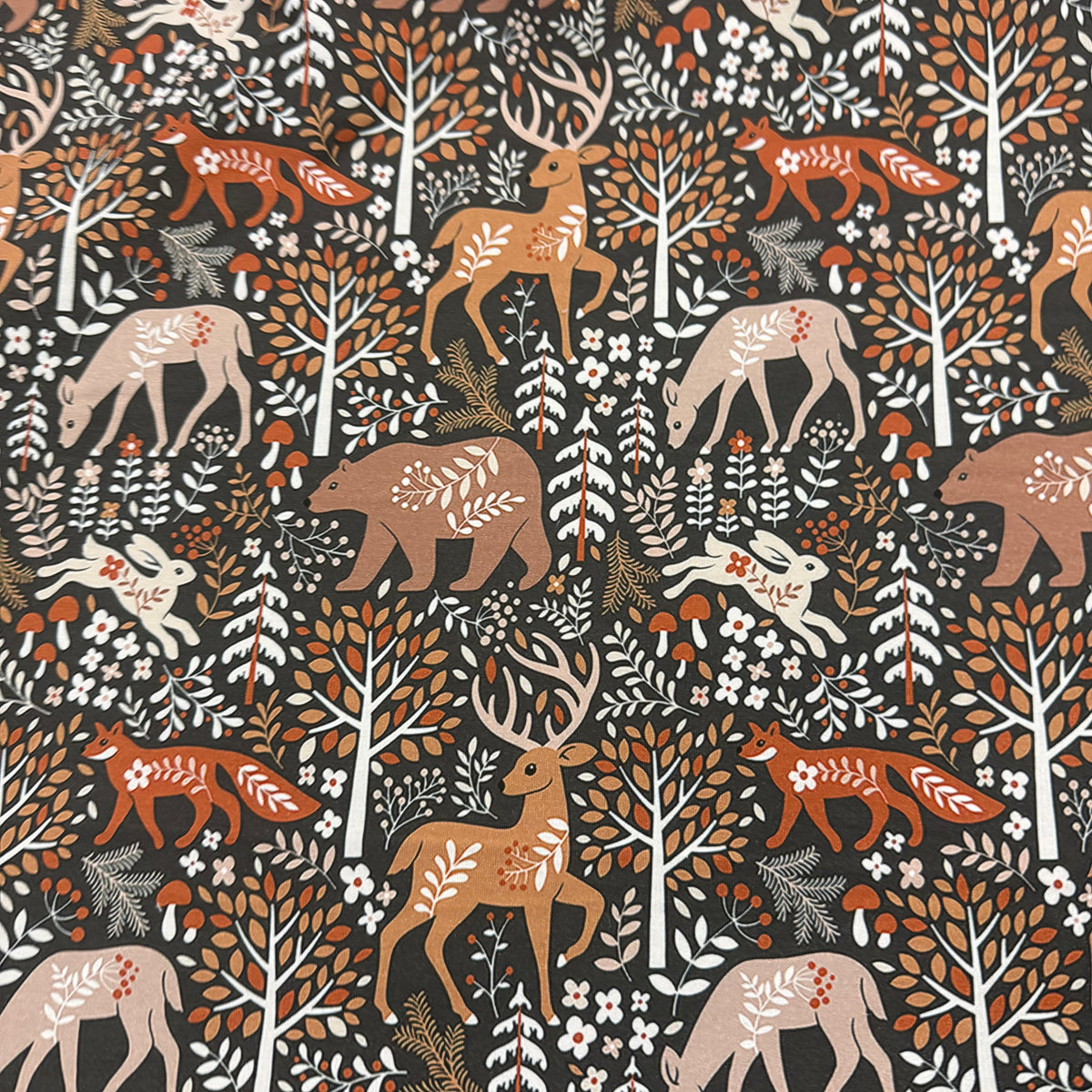 Critters on Organic Cotton Stretch French Terry Fabric
