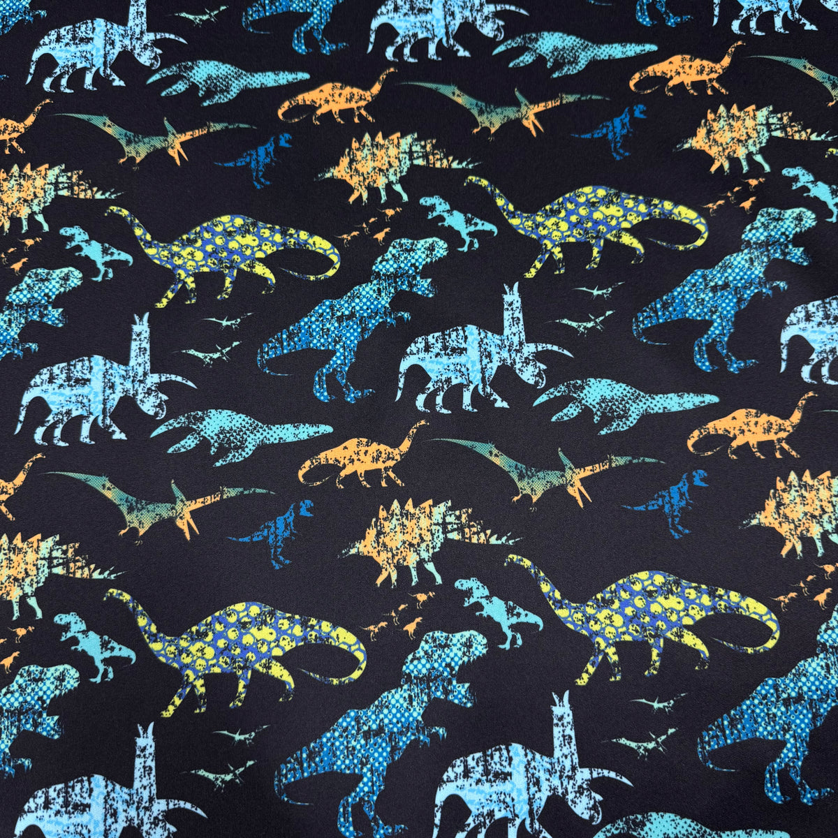Distressed Dinos on 1 mil PUL Fabric - Made in the USA