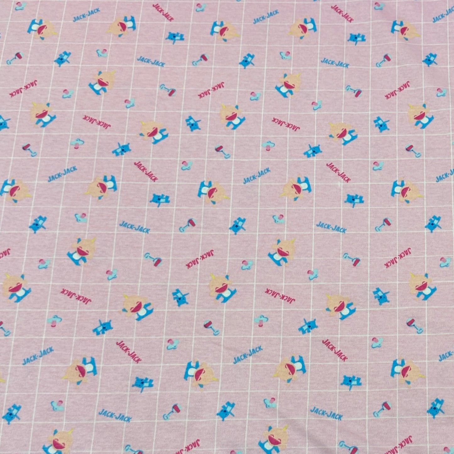 Baby Brother on Pink Cotton Interlock Fabric