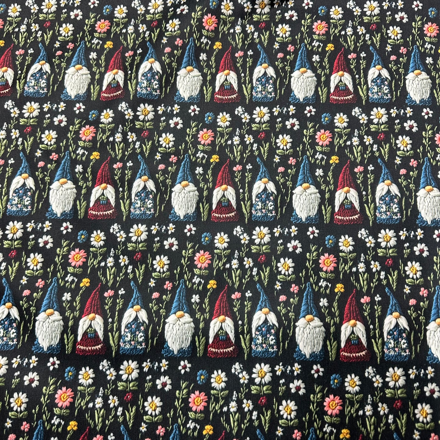 Embroidered Gnomes 1 mil PUL Fabric - Made in the USA