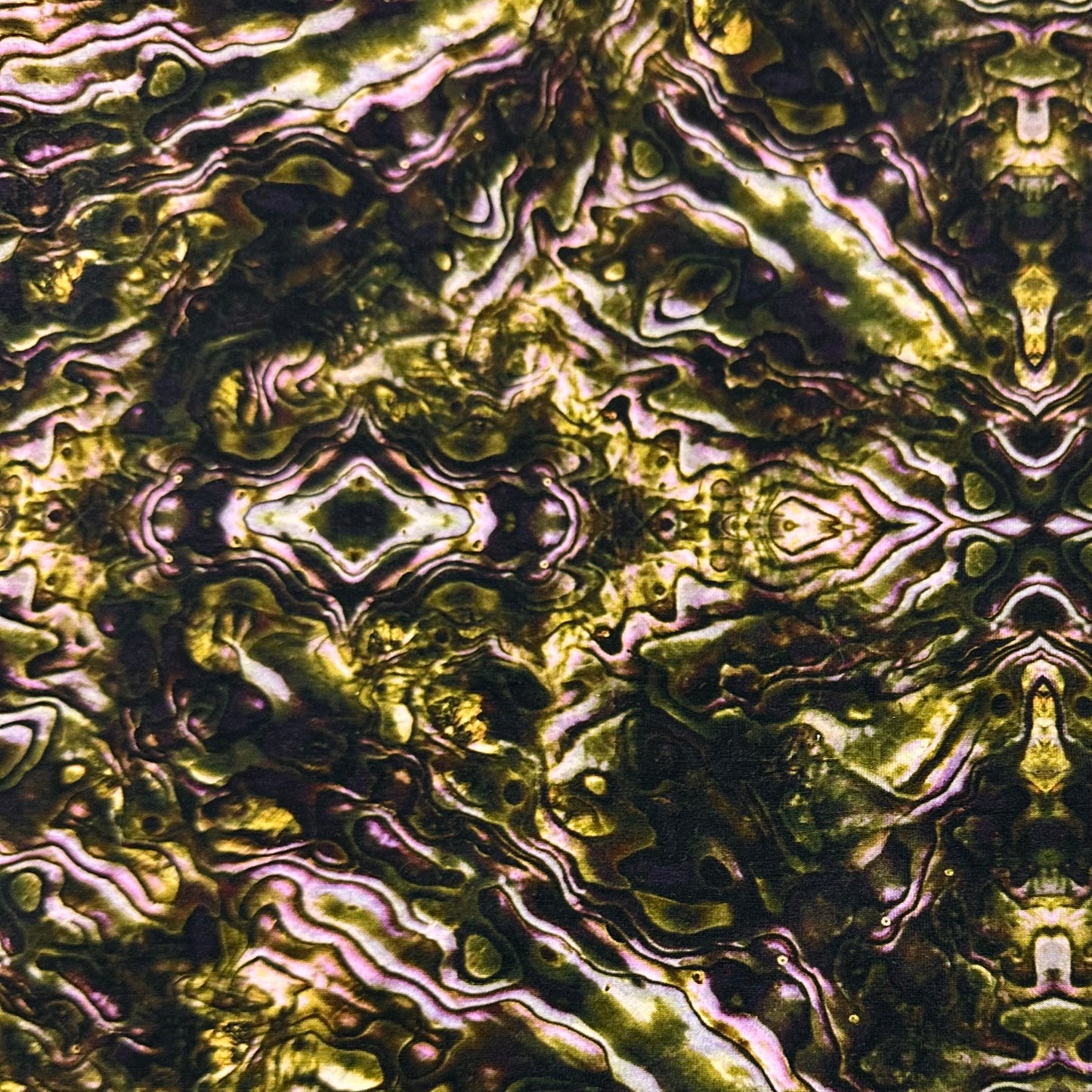 Gold Abalone on Bamboo/Spandex Jersey Fabric