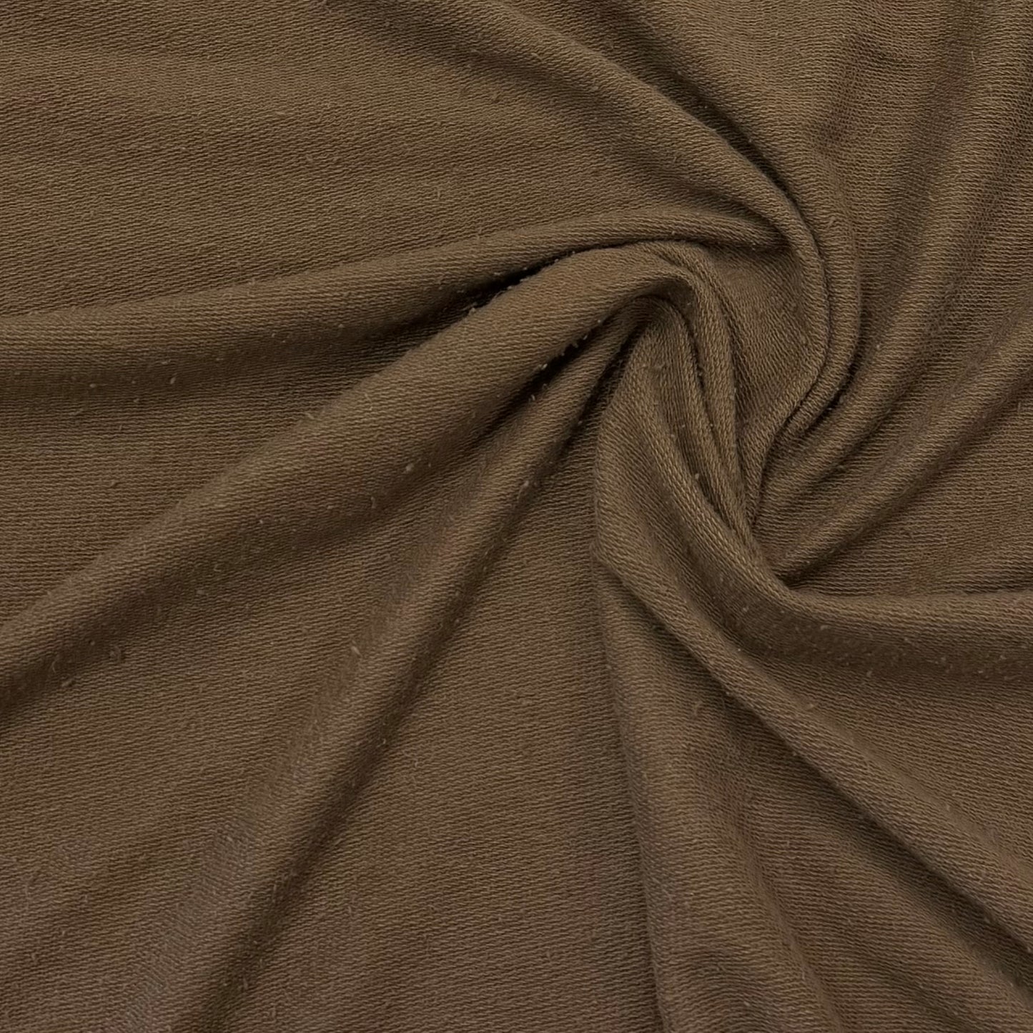 Coffee Medium Weight Organic Cotton French Terry Fabric - Grown in the USA