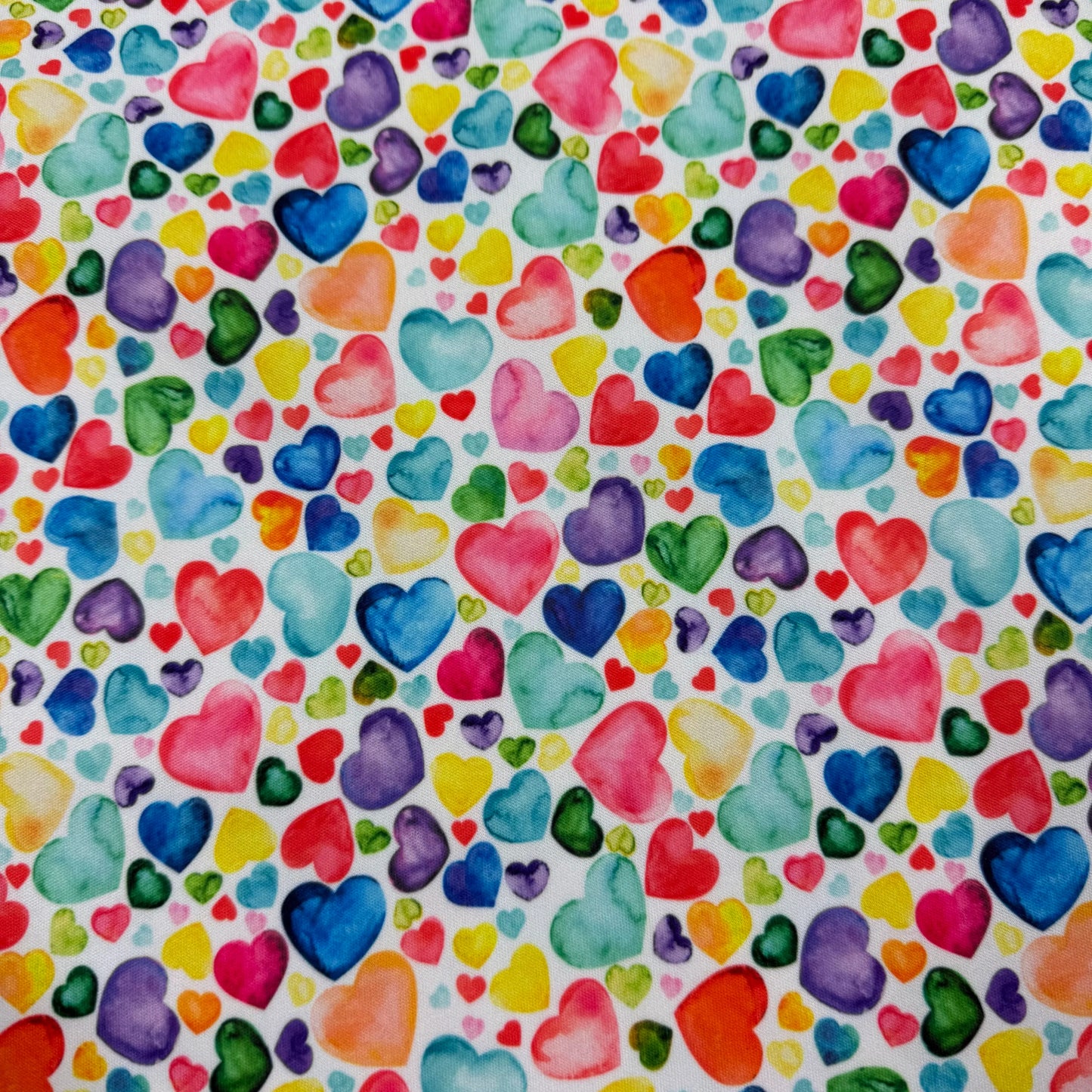 Rainbow Heart Toss 1 mil PUL Fabric - Made in the USA