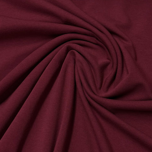 Burgundy Cotton Stretch French Terry Fabric
