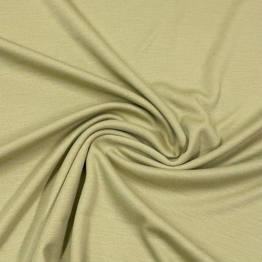 Wheat Merino Wool Blend Interlock Fabric