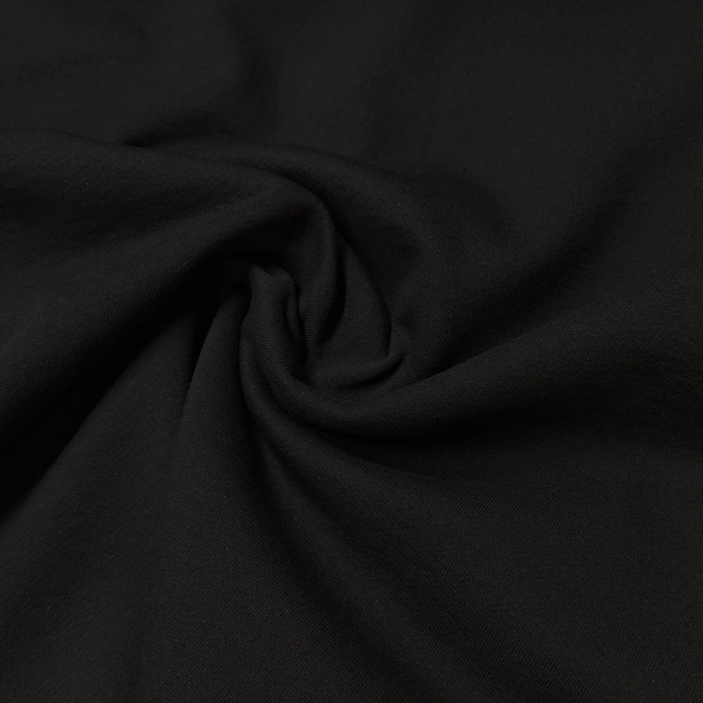 Black Cotton Fleece Fabric - 560GSM