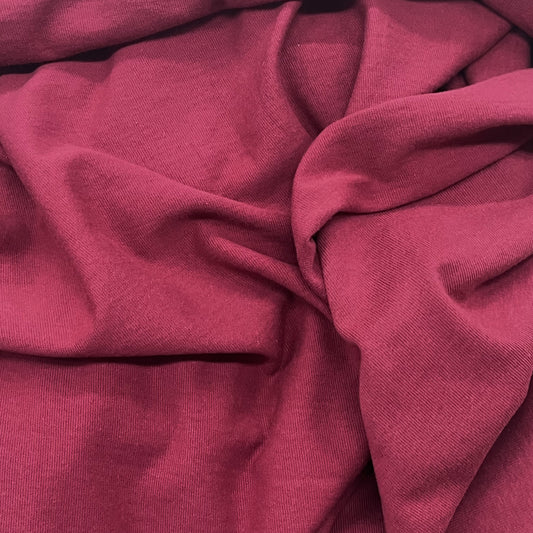 Burgundy Organic Cotton Jersey Fabric - 130 GSM - Grown in the USA