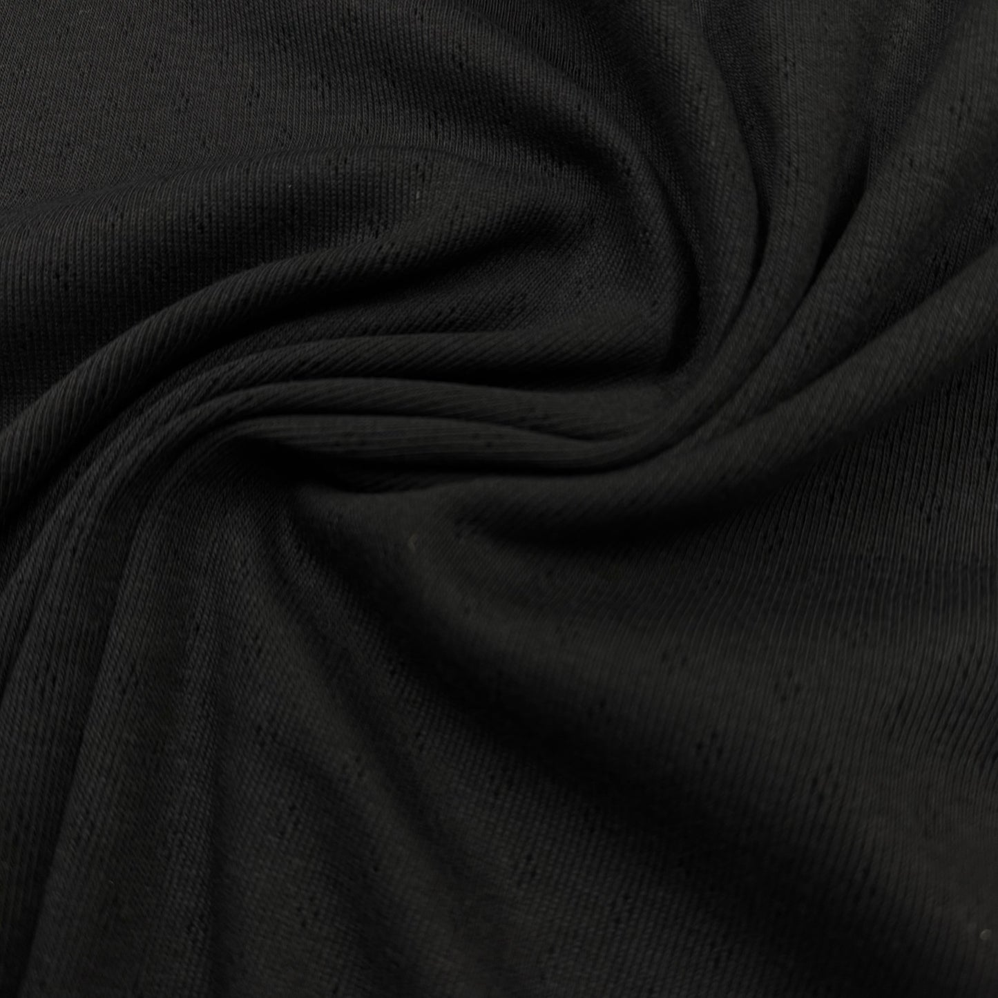 Black Cotton/Merino Wool Jersey Fabric