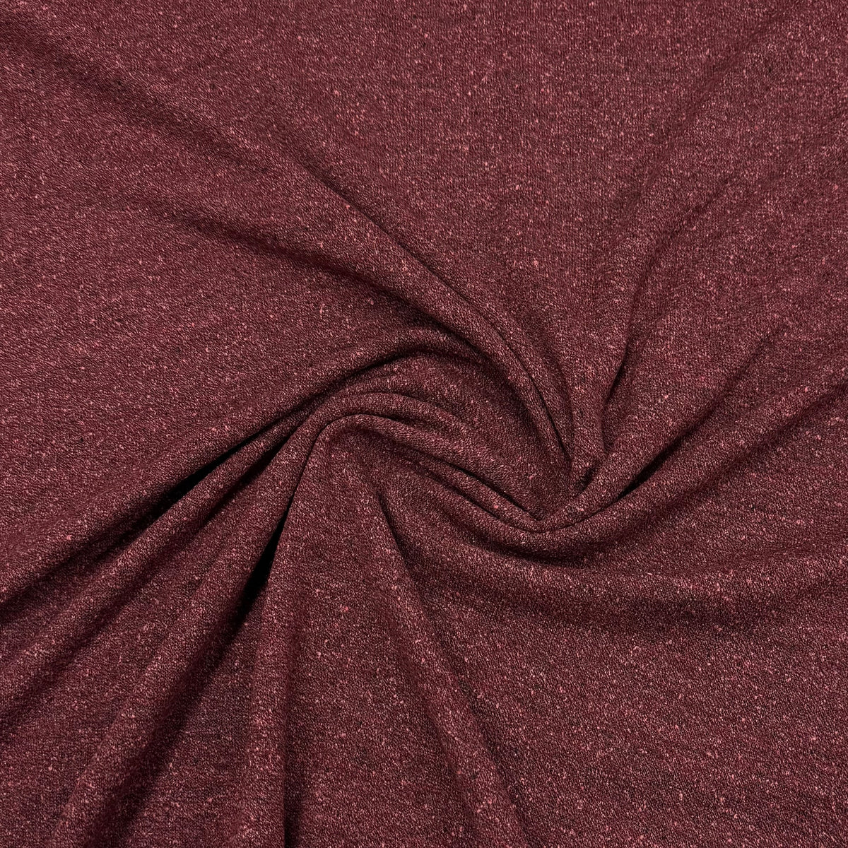 Heather Burgundy Merino Wool Silk Jersey Fabric