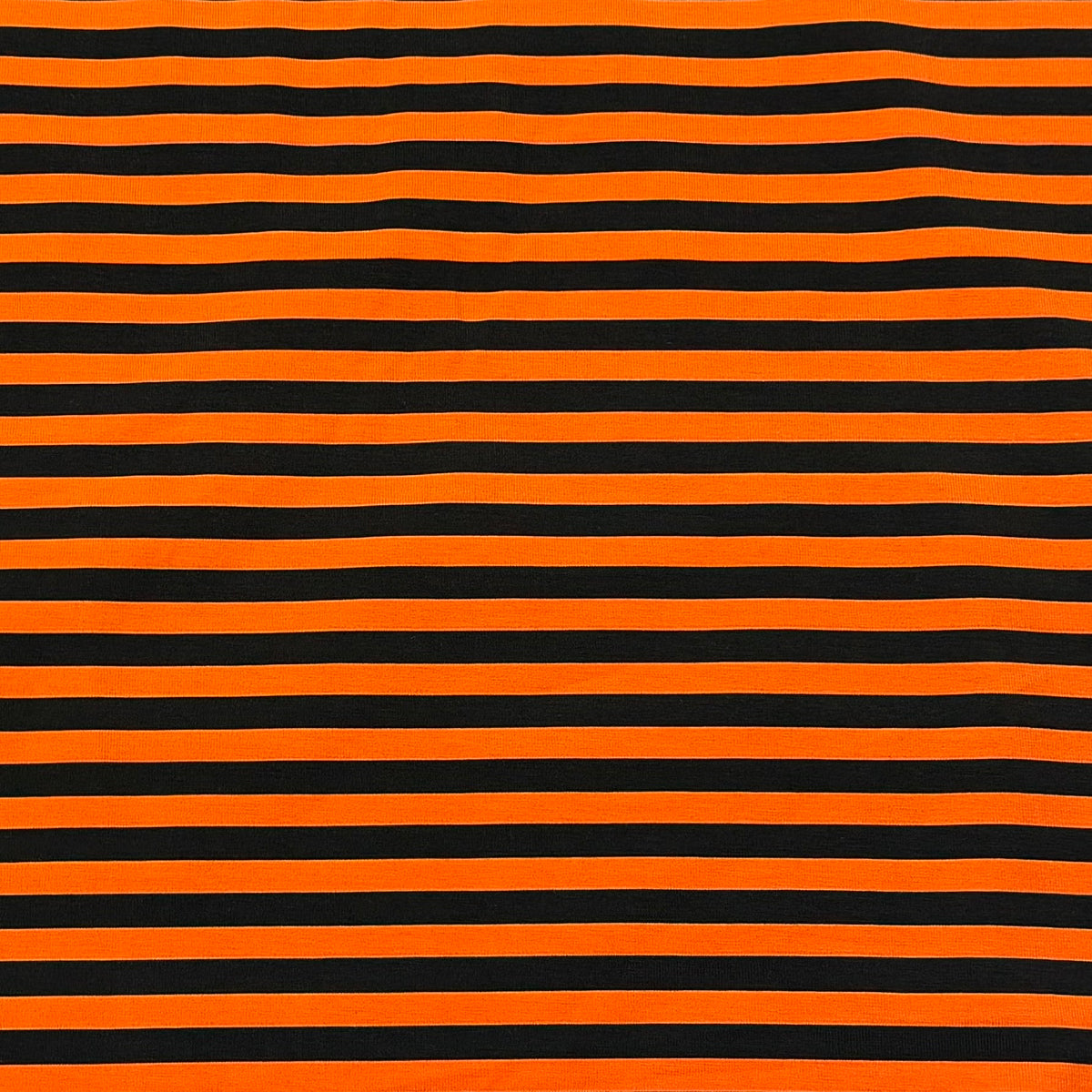 Black and Orange 1/4"  Stripes on Cotton/Spandex Jersey Fabric