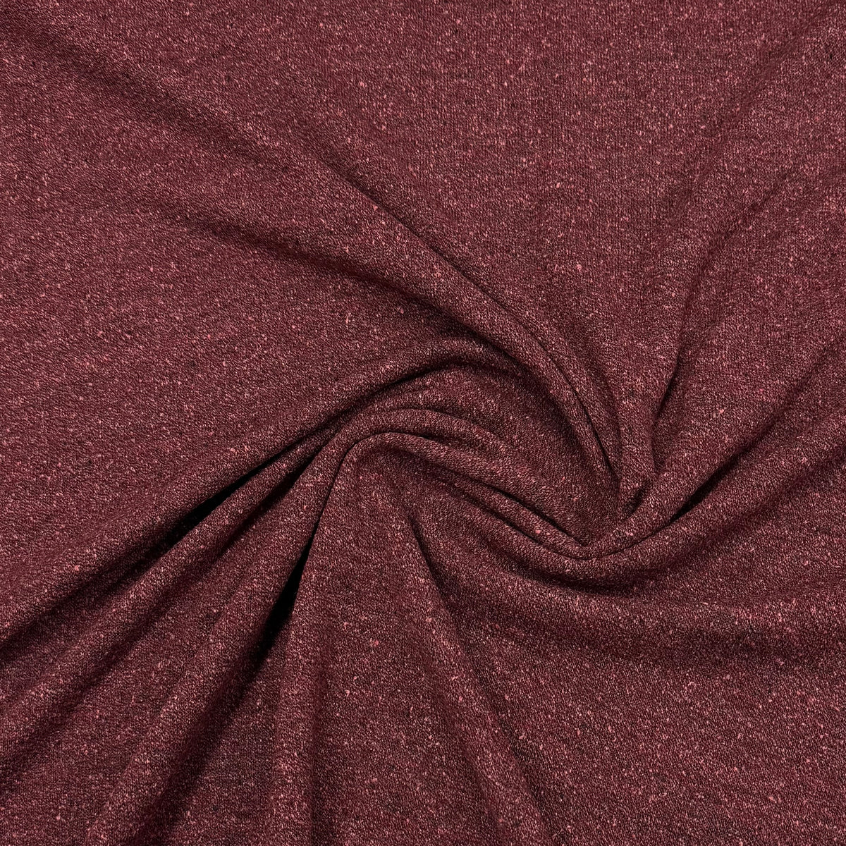Heather Burgundy Merino Wool Silk Jersey Fabric