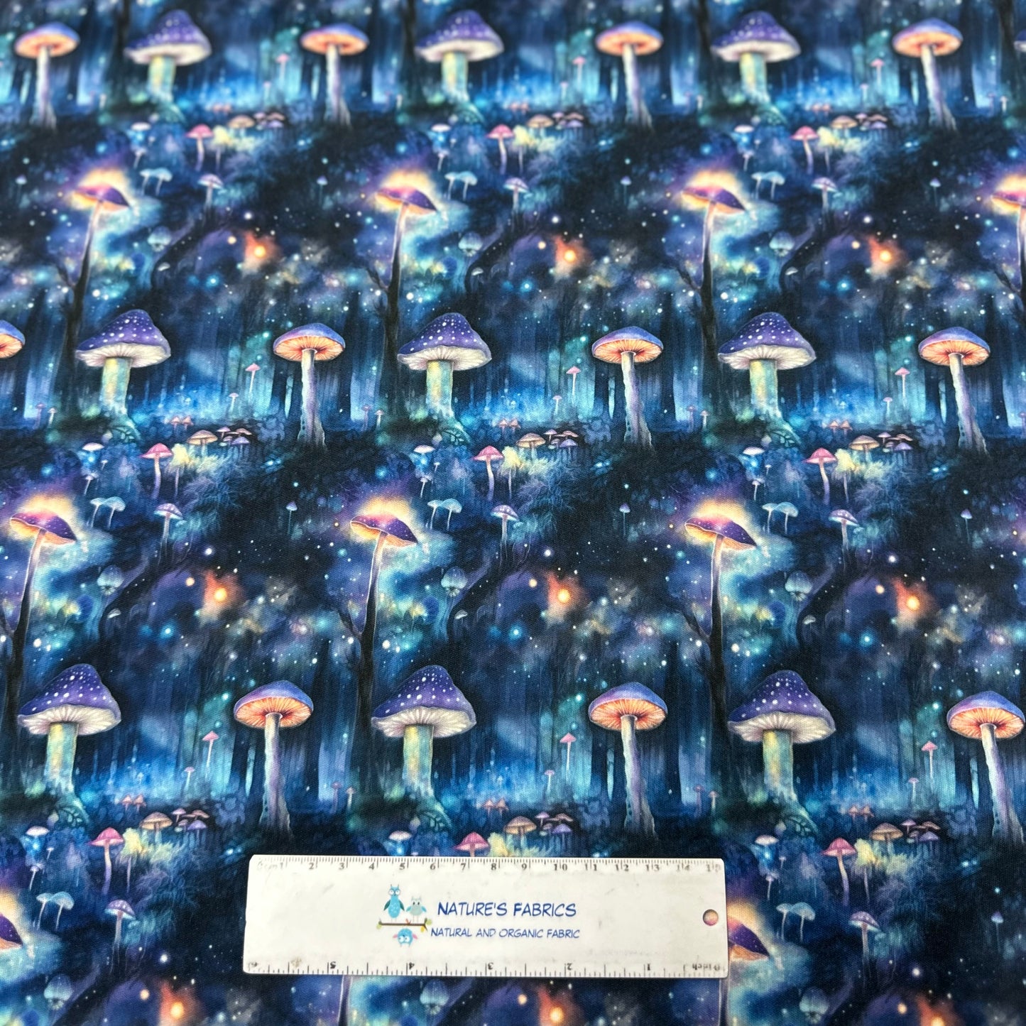 Mushroom Forest at Night 1 mil PUL Fabric - Made in the USA