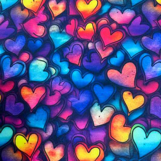 Tossed Ink Hearts 1 mil PUL Fabric - Made in the USA