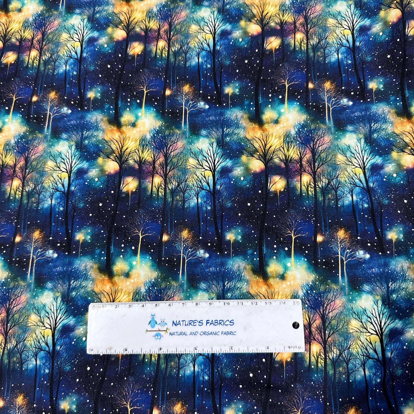 Mystical Forest on Bamboo/Spandex Jersey Fabric