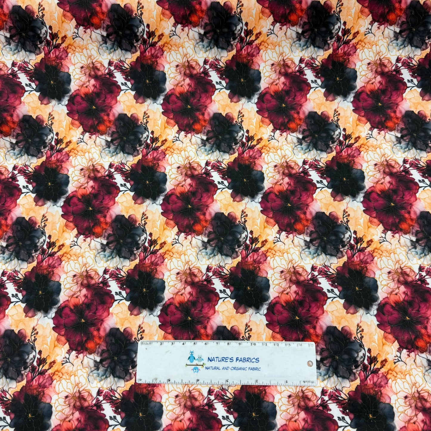 Autumn Watercolor Flowers 1 mil PUL Fabric - Made in the USA