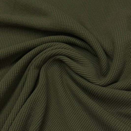 Spirulina Organic Cotton Waffle Thermal Fabric - Grown in the USA