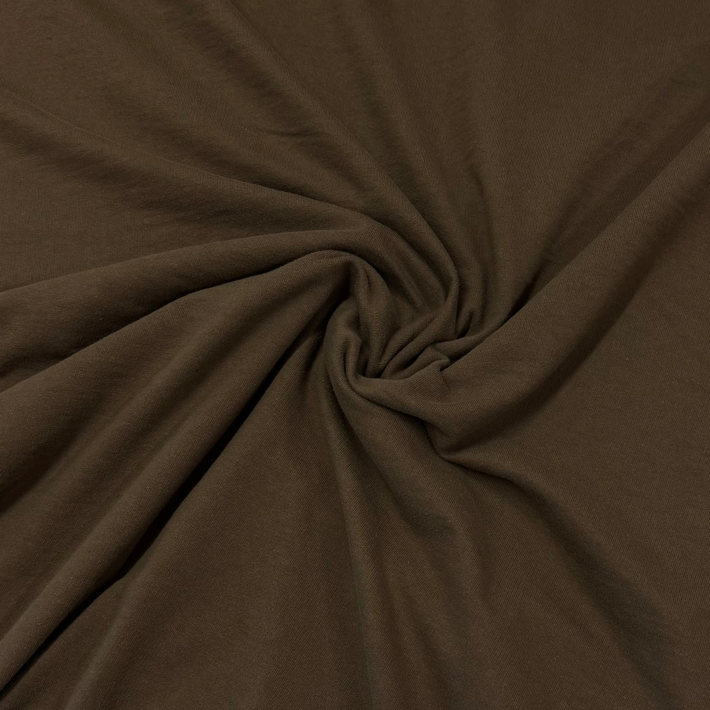 Coffee Medium Weight Organic Cotton French Terry Fabric - Grown in the USA