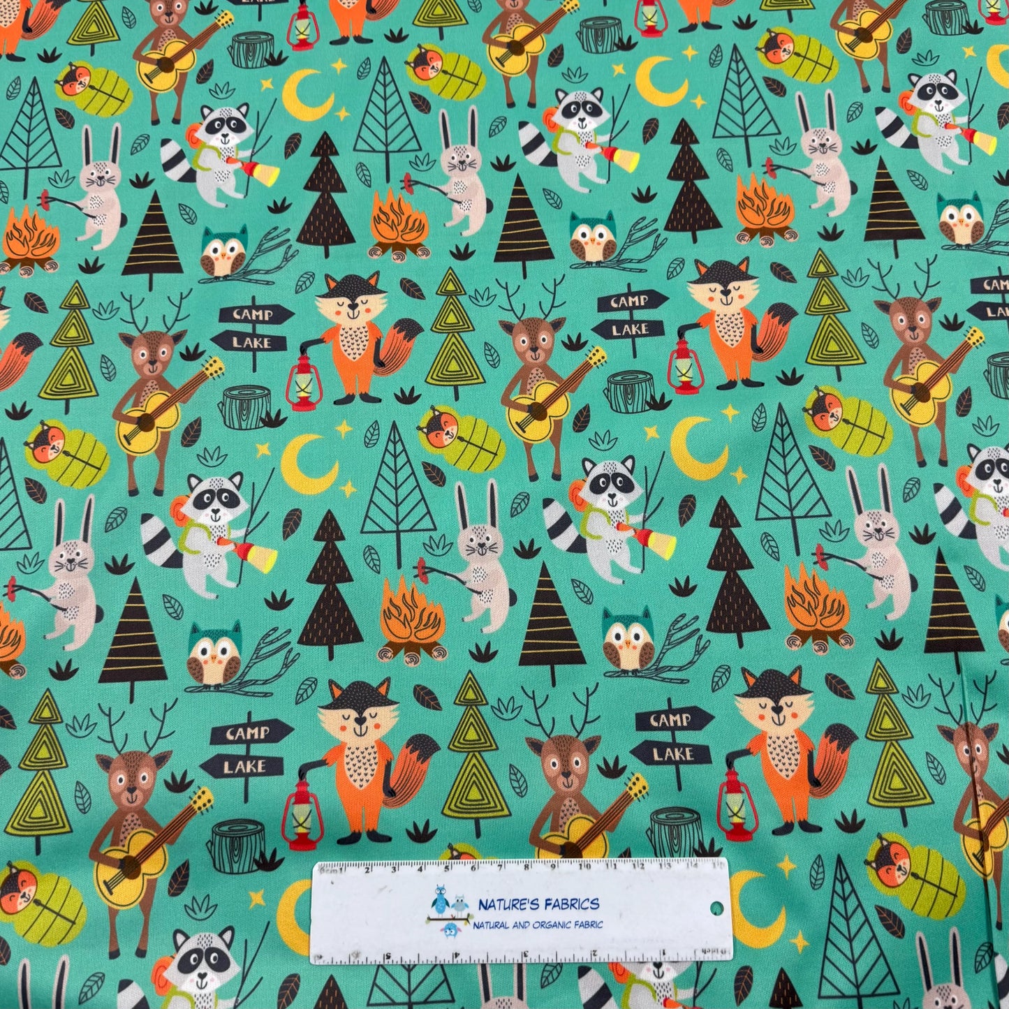 Campsite Animals on 1 mil PUL Fabric - Made in the USA