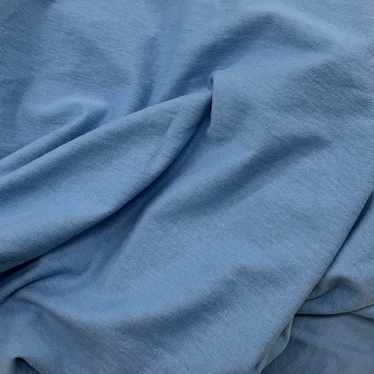 Willow Blue Organic Cotton Jersey Fabric - 130 GSM - Grown in the USA