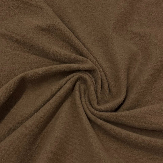 Coffee Organic Cotton Fleece Fabric - 240 GSM - Grown in the USA
