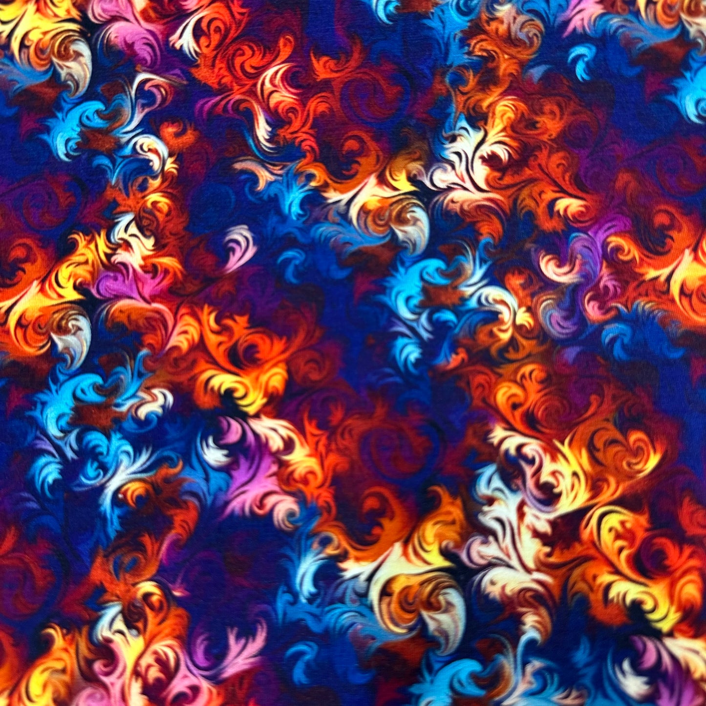 Fractal Flourishes on Bamboo/Spandex Jersey Fabric