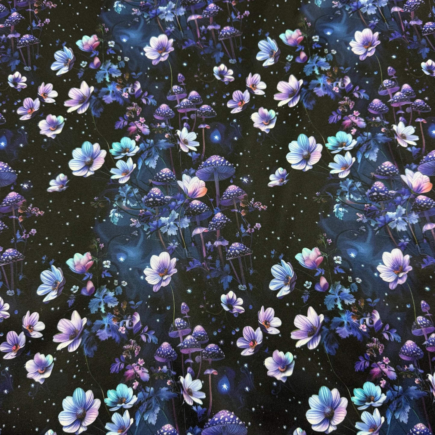 Purple Starry Mushroom 1 mil PUL Fabric - Made in the USA