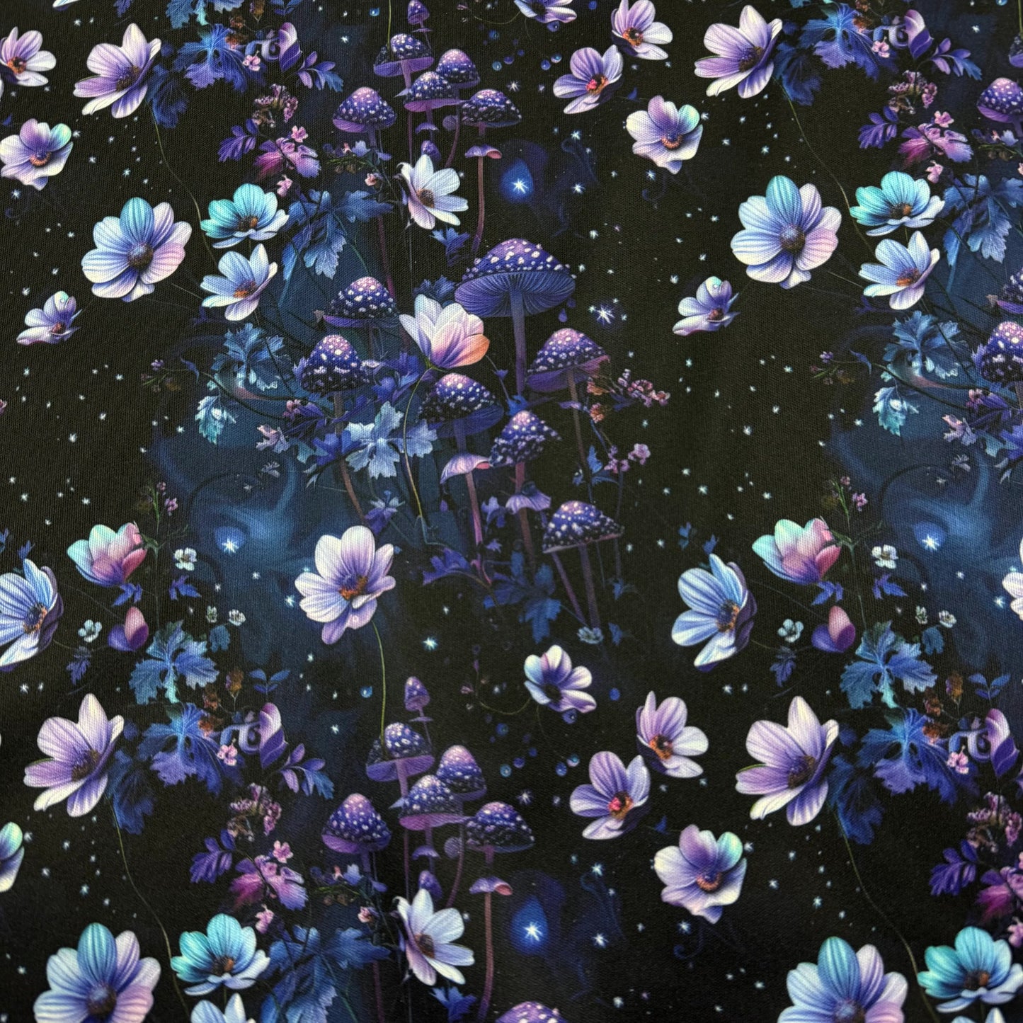 Purple Starry Mushroom 1 mil PUL Fabric - Made in the USA