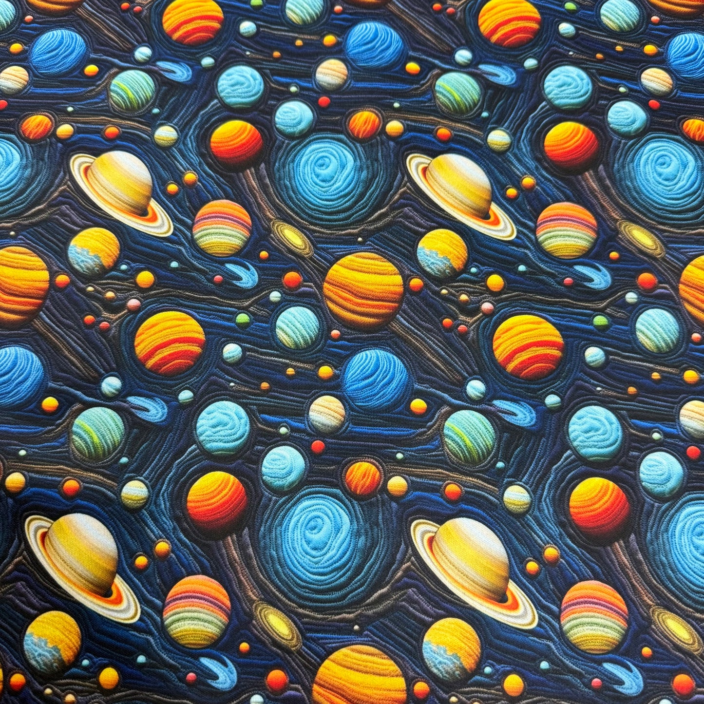 Embroidered Planets 1 mil PUL Fabric - Made in the USA