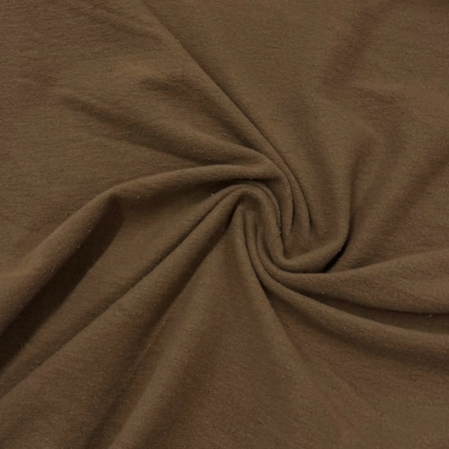 Coffee Organic Cotton Fleece Fabric - 240 GSM