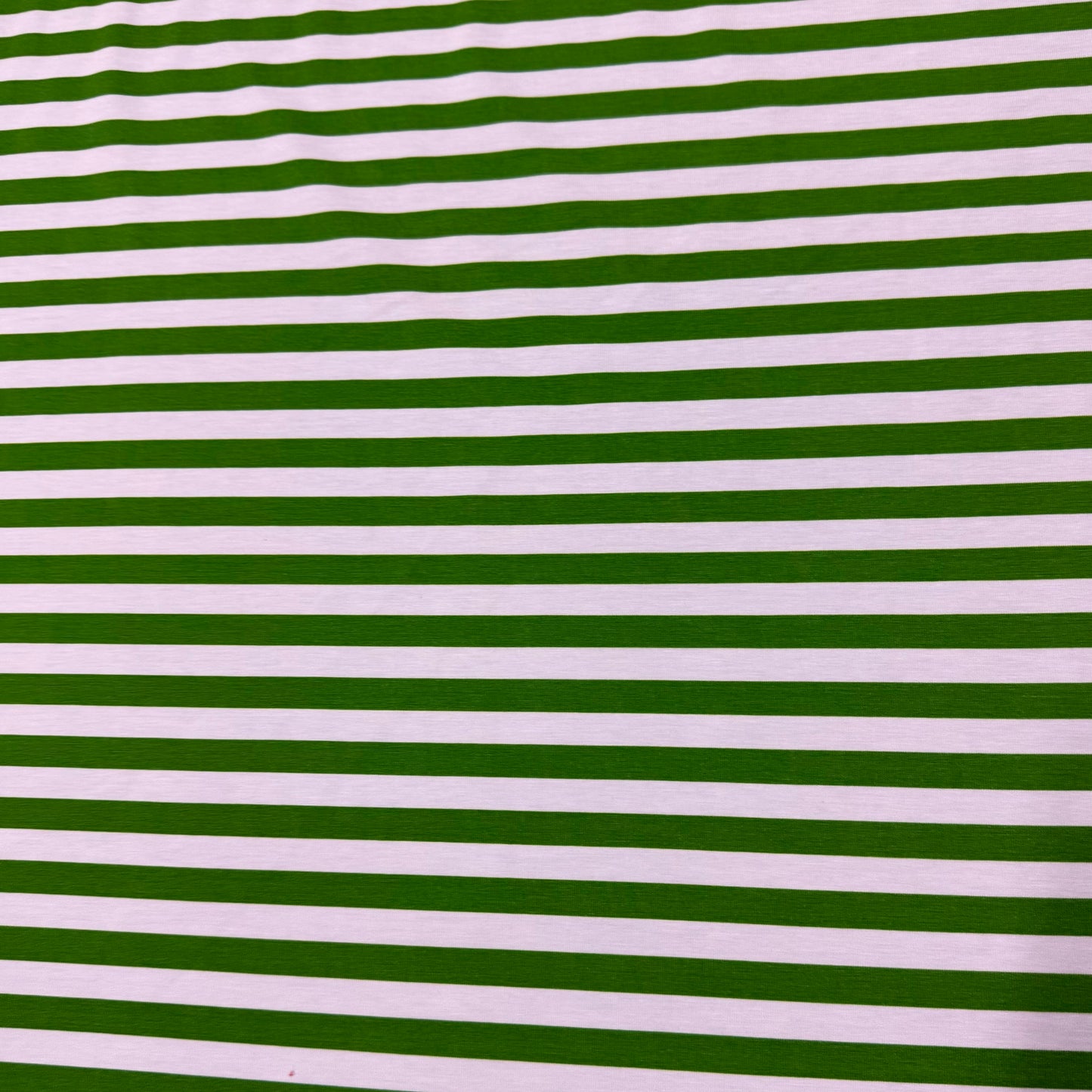 Green and White 3/8" Stripes on Bamboo/Spandex Jersey Fabric