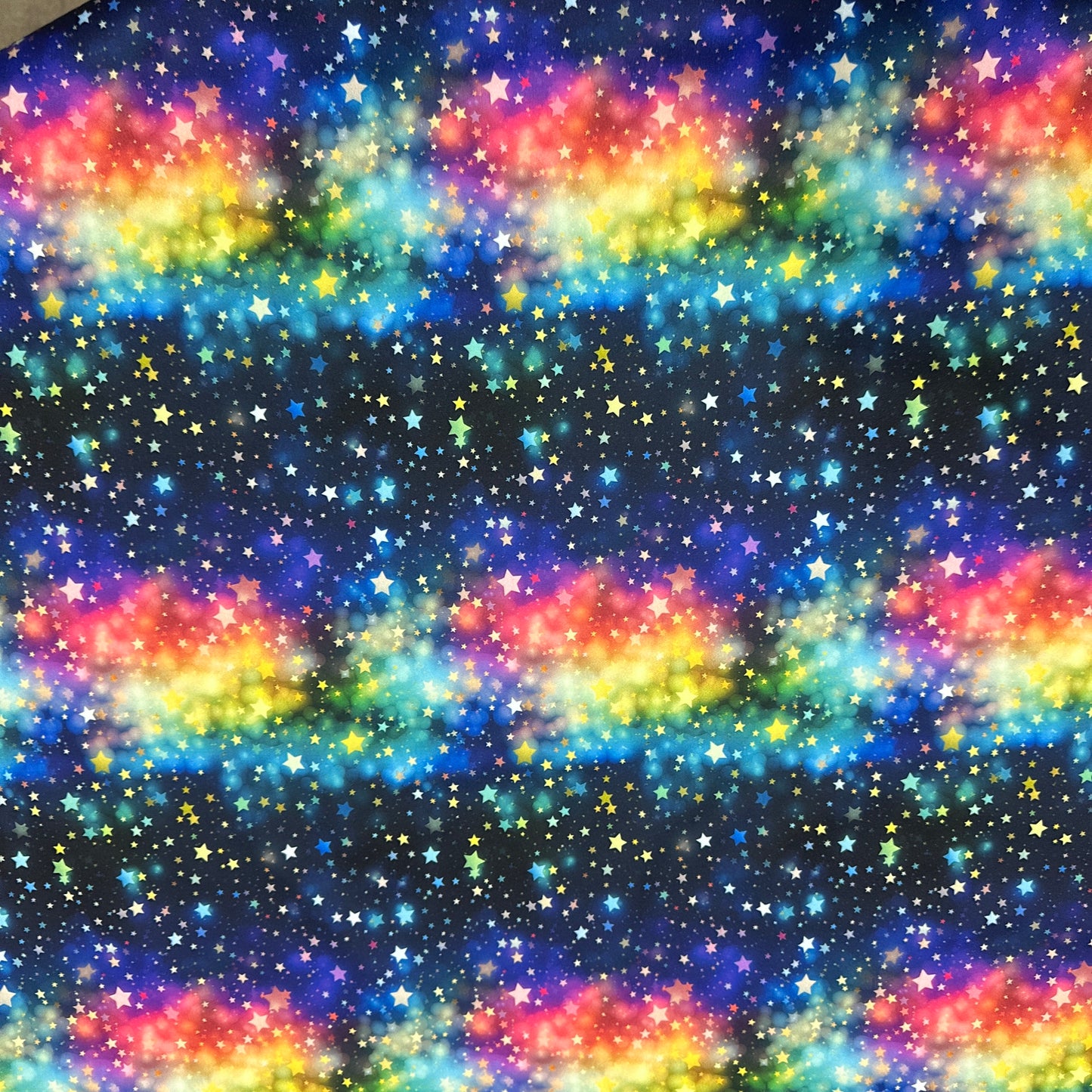 Rainbow Night Stars 1 mil PUL Fabric - Made in the USA
