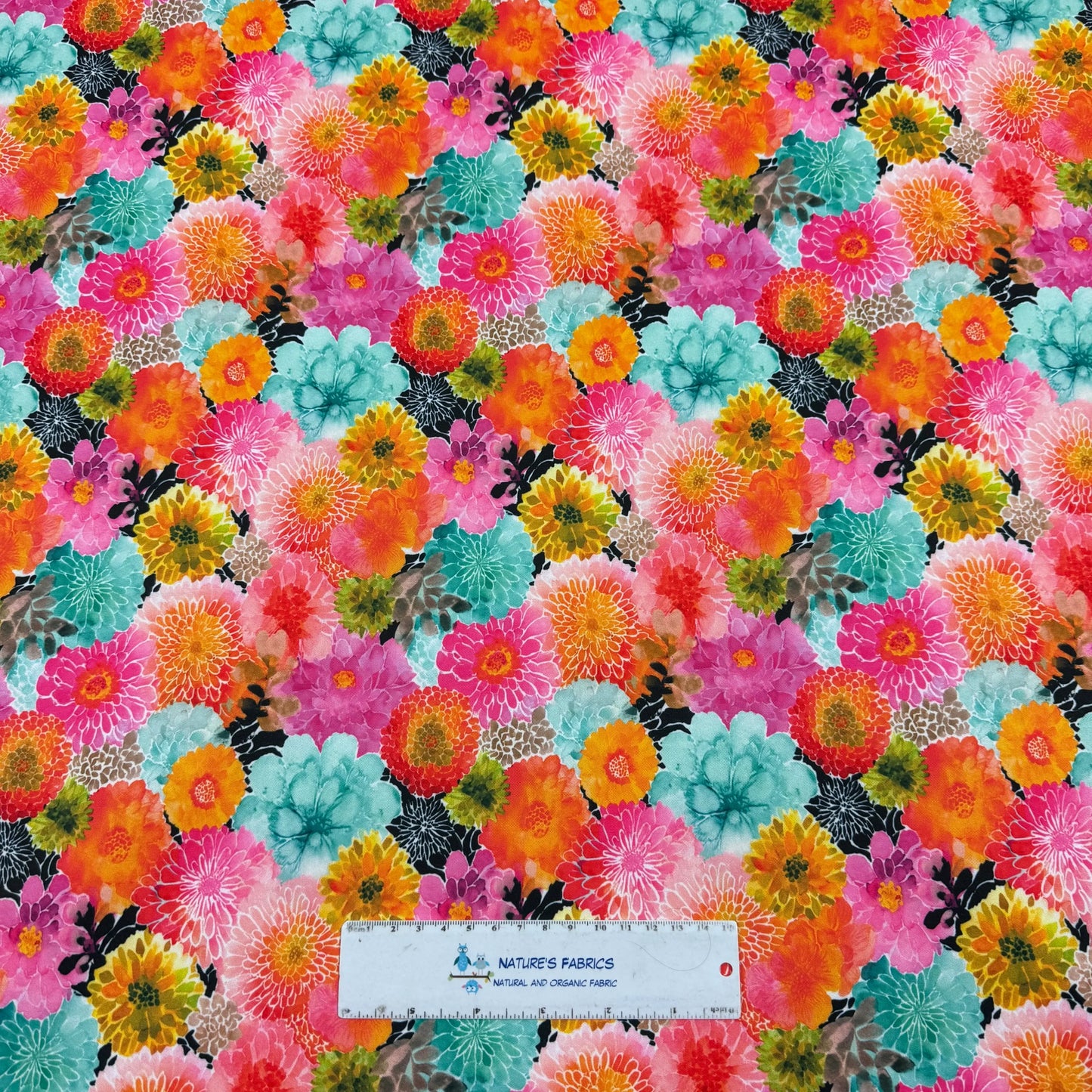 Vibrant Zinnias 1 mil PUL Fabric - Made in the USA