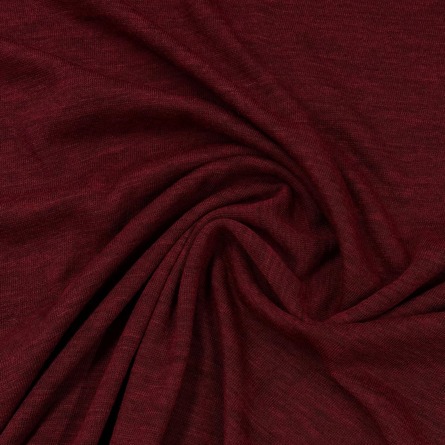 Maroon Heather Merino Wool Jersey Fabric