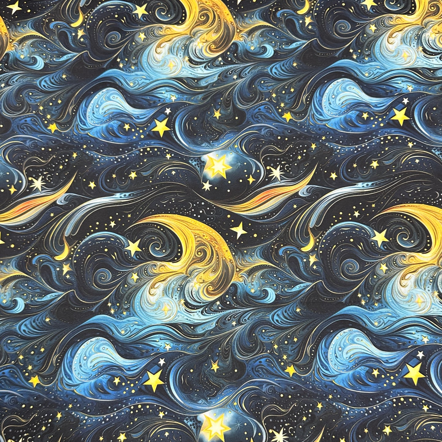 Golden Starry Sky 1 mil PUL Fabric - Made in the USA