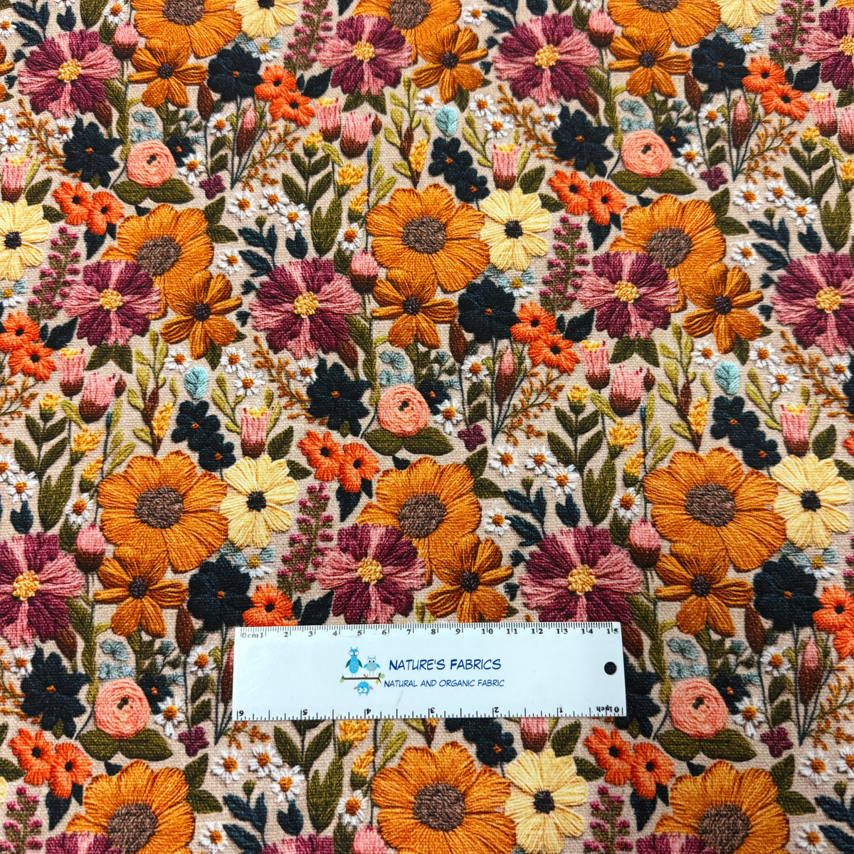Floral Embroidery on Bamboo/Spandex Jersey Fabric