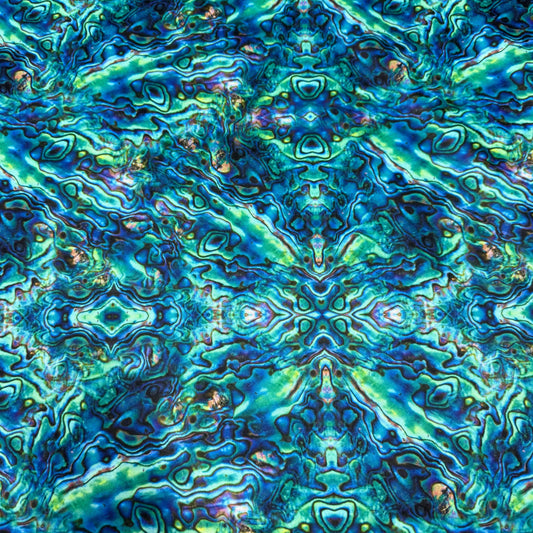 Blue Abalone on 1 mil PUL Fabric - Made in the USA