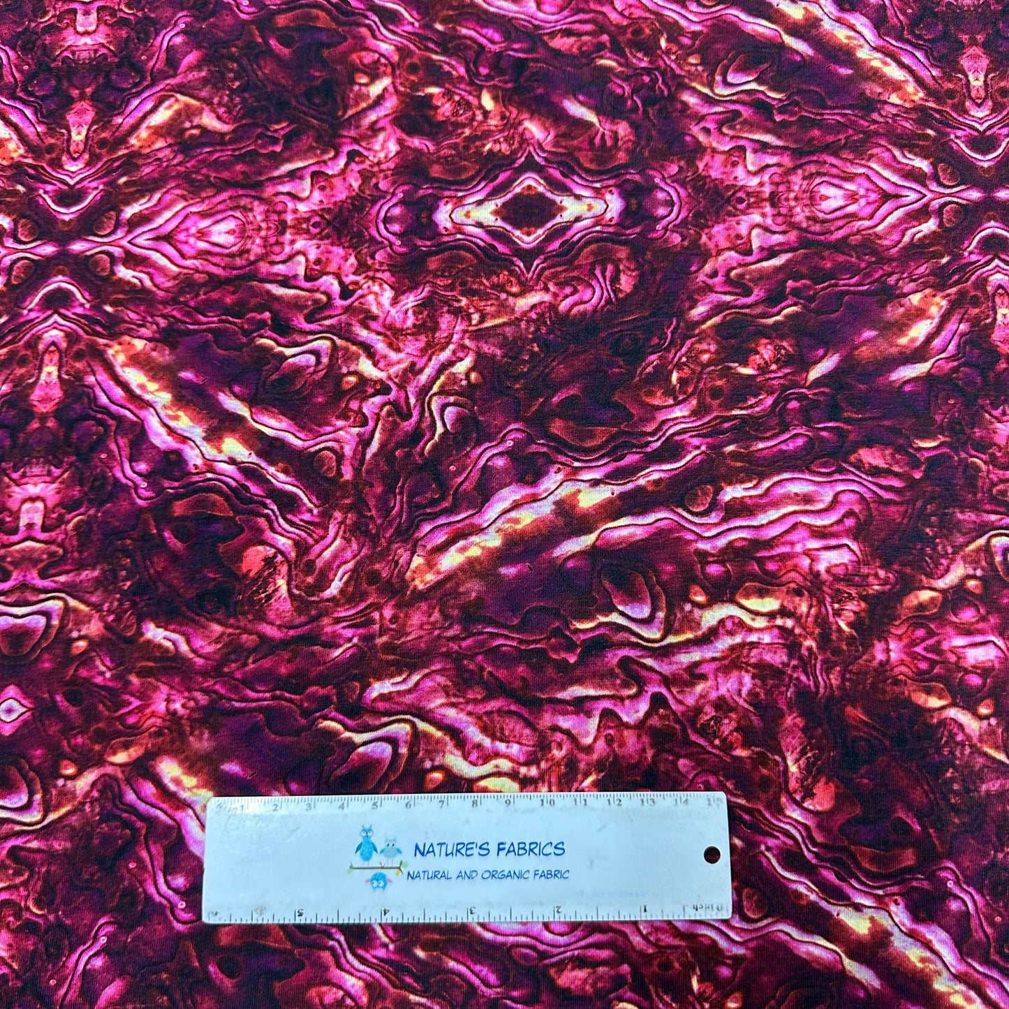 Pink Abalone on Bamboo/Spandex Jersey Fabric