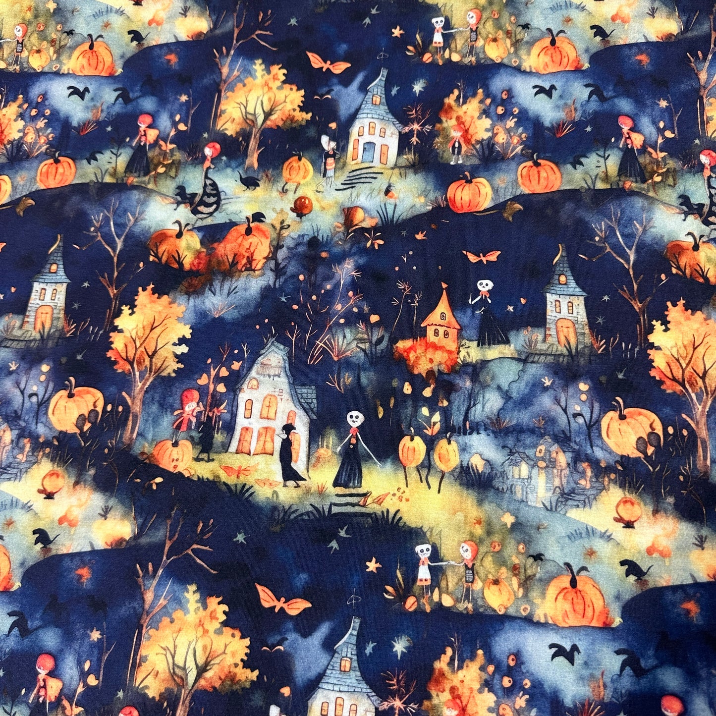 Trick or Treat on Bamboo/Spandex Jersey Fabric