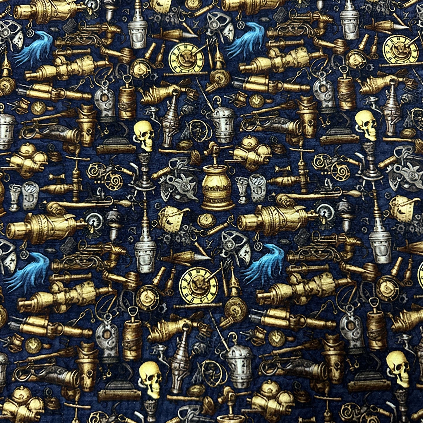 Pirate Weapons on Organic Cotton/Spandex Jersey Fabric
