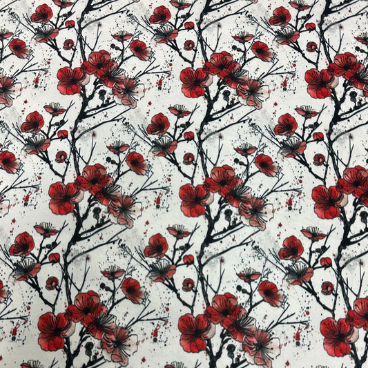 Cherry Tree Blossoms 1 mil PUL Fabric - Made in the USA